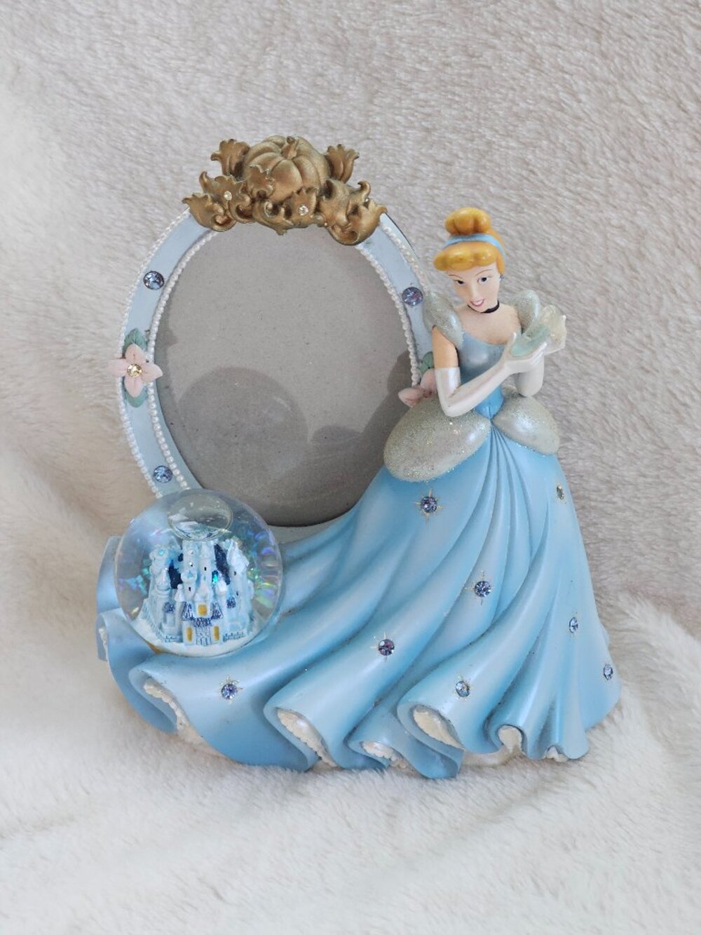 Disneyland Princess Cinderella Picture Frame w/ Mini Snow Globe